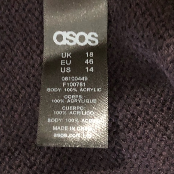 ASOS Color block oversized chunky open closure drop sleeve cardigan - Picture 6 of 10